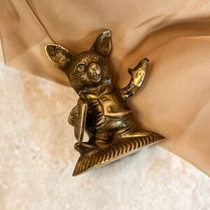 Brass Proper English Rabbit Statue